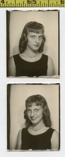 (2) Vintage 1960's PHOTOBOOTH photos / Flirtatious Teenage Girl Battles Hormones