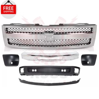 New Front Bumper Grille Valance Extension End Caps Fits 2007-2013 Silverado 1500 - Изображение 1 из 4