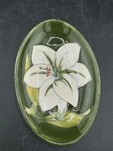 Moorcroft Vintage Oval Dish With Bermuda Lilly Design C1950’s Era MCM Ring Dish - Picture 1 of 8