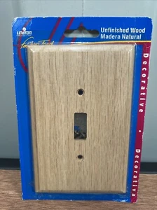Cubierta de interruptor de palanca de madera sin terminar Leviton placa de pared placa de interruptor 89201-UNF - Imagen 1 de 4