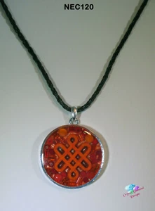 Wispy Mosaik Handarbeit Halskette unter Harz NEC120 - Bild 1 von 4