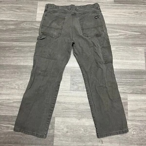 Vintage Dickies Carpenter Cargo Pants Mens 35x29 Distressed Gray Green Workwear - Picture 1 of 10