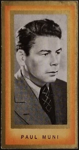 1938 Paul Muni Carreras Tobacco Card #21 1st Series Film Favourites - Picture 1 of 2