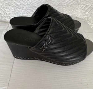 Karl Lagerfeld Paris Women's Liza Embellished Platform Slide Sandals Size 6.5 - Picture 1 of 12