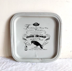 1950s Vintage Old Crow Whiskey Advertising Tin Tray Old Barware Collectible TR56 - Picture 1 of 7