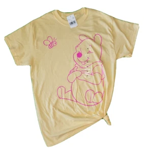 Disney's Winnie the Pooh T-shirt New with Tags Yellow Tee Pooh Laughing Bee Sz M - Picture 1 of 4