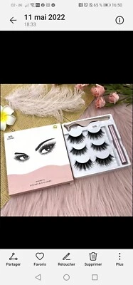 Waterproof magnetic eyelashes kit with liquid eyeliner tweezers natural look uk  - Image 1 of 4