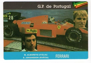 1987 Portugese Pocket Calendar F1 Ferrari Team - Alboreto & Johansson - Picture 1 of 2