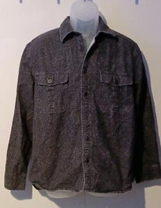 Freedom Foundry Men’s Chamois Flannel Heavy Cotton Shirt MED Long Sleeve Black - Picture 1 of 12