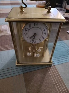 Vintage Hampton schwere massive Messing Quarz Schreibtischmantel Uhr Deutschland SEHR SELTEN!!! - Bild 1 von 7