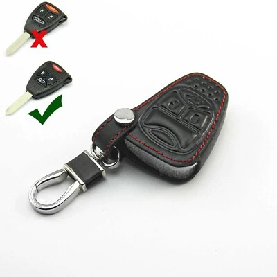 Funda de cuero para Chrysler Dodge Jeep Liberty cabeza remota llave 3 4 botones Foto 1 de 4