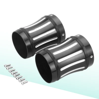 Black 4" Muffler End Caps for Harley Touring/Road King/Road Glide (1986-2016) Foto 1 de 3
