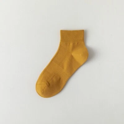 5 pares de calcetines de verano transpirables elásticos deportivos a media pantorrilla a rayas de algodón liso para hombre Foto 1 de 4