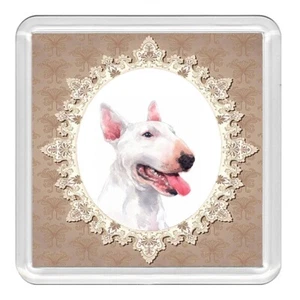 Bullterrier Kopf Hund Acryl Untersetzer Neuheit Getränk Tasse Matte tolles Geschenk - Bild 1 von 1