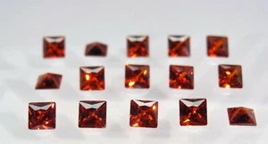 Red Garnet Square Princess Cut SIZE CHOICE Loose Stones Cubic Zirconia Gemstones - Picture 1 of 4