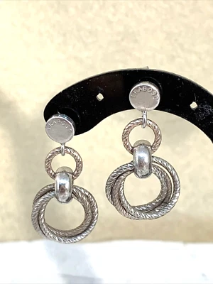 ORECCHINI PENDENTI FRABOSO IN ARGENTO 925  A DUE COLORI, ARGENTO E ORO ROSA - Immagine 1 di 4