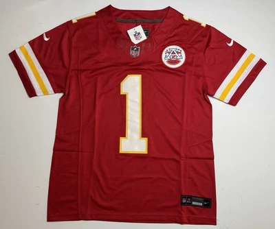 Camiseta deportiva pequeña Xavier Worthy #1 Vapor FUSE roja Kansas City Chiefs EQREP Foto 1 de 4