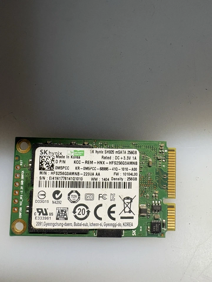 Sk Hynix SH920 256GB HFS256G3AMNB-2200A mSATA SSD Solid State Drive 0M5PCC - Image 1 of 1