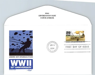 S06-1810, WWII 50TH ANNIV., AIRBORNE UNITES SPEARHEAD ATTACKS, ARTMASTER FDC - Image 1 of 2
