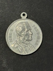 Antique religious medals ALUMINIUM "SAN LUIS GONZAGA Y PIO X" (4 x 3 CM) - Picture 1 of 2