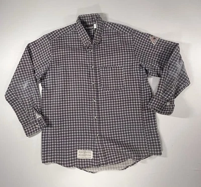 Bulwark FR Button Up Plaid Work Shirt Men’s Size Large - Image 1 of 4