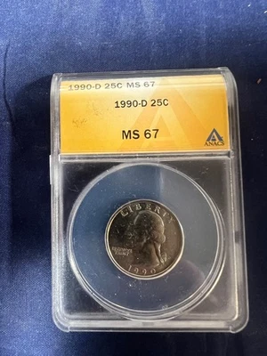 1990-D 25C Washington Quarter Dollar  PCGS MS66  H537 - Image 1 of 4