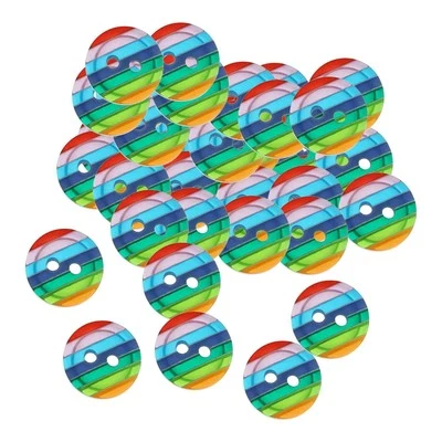 100Pcs 2 Holes Round Resin Buttons for Garment Accessories Clothing Decor - Image 1 of 4