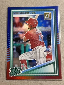 2025 Donruss RED & BLUE FOIL Starlyn Caba RATED PROSPECT #197 - Miami Marlins - Picture 1 of 2