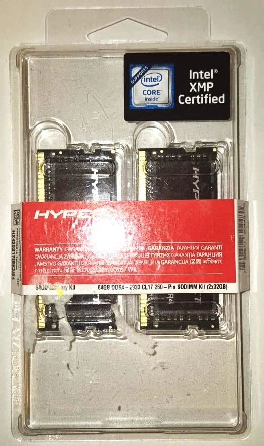 HyperX Impact DDR4 HX429S17IBK2/64 Memory 2933 MHz CL17 SODIMM 64GB Kit 2x32GB - Image 1 of 3