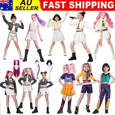 Kids Girls KPop Demon Hunters Costume Rumi Zoey Mira Cosplay Halloween Outfit - image 1 of 4
