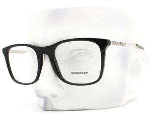 Burberry B 2343 3001 Eyeglasses Glasses Polished Black on Silver 53mm w/case - Picture 1 of 9