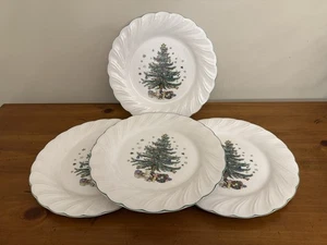 4er Set Vintage Nikko Japan Happy Holidays Speiseteller Weihnachtsbaum Sterne - Bild 1 von 15