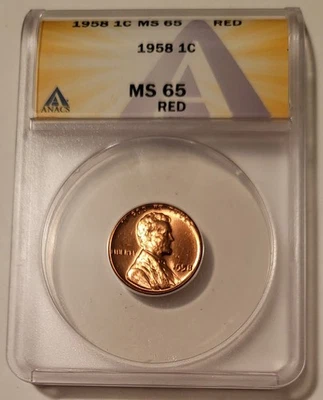 1958 Lincoln Wheat Cent MS65 RED ANACS - Image 1 of 4
