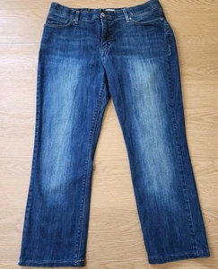 Levis 525 Perfect Waist Straight Jeans Women 14 Blue Denim Stretch Pant 33x25 - Picture 1 of 14