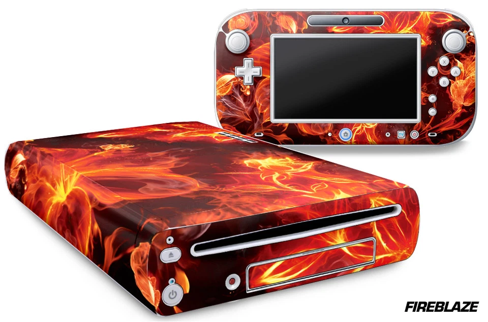 Skin Decal Wrap for Nintendo Wii U Gaming Console & Controller Sticker FIREBLAZE - Image 1 of 1