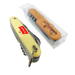 2 Pcs Levi's, Kevin Swiss Army Knife Multitool Stainless Pocket Vintage