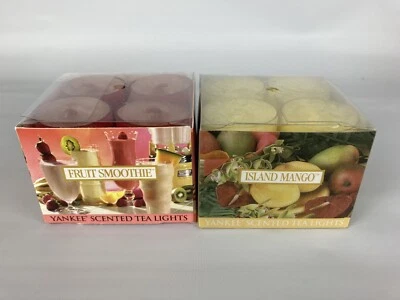 2 X Yankee Candle Island Mango & Fruit Smoothie Tea Light Candles Box of 12 NOS - Image 1 of 3