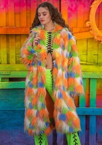 NEU J VALENTINE - Neon Dreams mittellange Pelzjacke - Bild 1 von 2