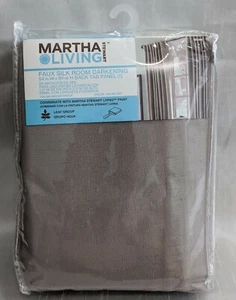 Martha Stewart Faux Silk Room Darkening Curtain 54 X 84" (1) Panel Brook Trout  - Picture 1 of 6