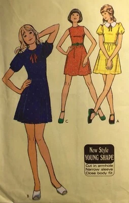 VINTAGE 1972 'STYLE' CLASSIC RAISED WAIST DRESS PATTERN 3600 12 34"  - Image 1 of 2