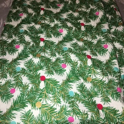 Christmas Fabric 140”x 42wide JO-ANN Fabric CM6479 Pine And Polka Dots 3.75 Yard - Image 1 of 3