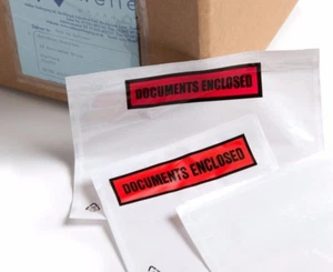 Documents Enclosed Pouches, Self Adhesive, various sizes and qtys available - Picture 1 of 1