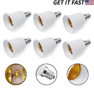 6pcs Light Bulb Socket Adapter E12 to E26/E27 Base Chandelier Converter US New - Picture 1 of 3