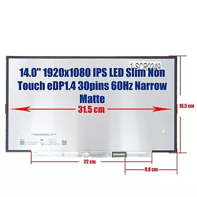 New Laptop Screen L42693-ND2 M140NVFA R5 L62774-001 EliteBook 840 G3 IPS FHD IPS - Image 1 of 4