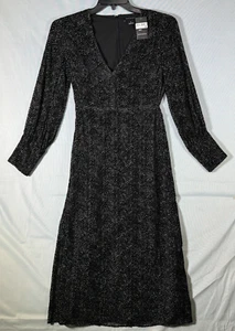 Club Monaco Damen Kleid tiefer Samt Burnout schwarz Größe 6 - $ 289 - Bild 1 von 12