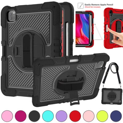 Shockproof Stand Case For iPad Air Pro 11 In M2 M3 M4 Cover With Shoulder Strap - Image 1 of 4