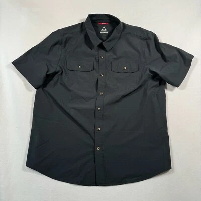 Camisa masculina Gerry manga curta com botões tamanho XL azul marinho ventilada - Imagem 1 de 4