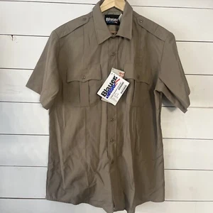 Blauer 8460 Classact Camicia Manica Corta Dive L (16-16,5) Argento Tan Nuova con etichette - Foto 1 di 5