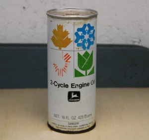 early 1970s era JOHN DEERE 2-CYCLE MOTORCYCLE OIL Old Metal Oil Can - Picture 1 of 7