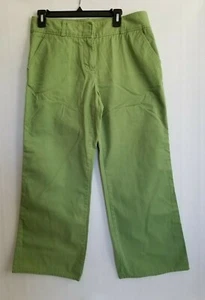 J. Crew Pants Green Khakis Favorite Fit Wide Leg Zip Pockets Size 10 Short - Picture 1 of 5